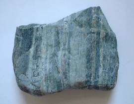 褶曲（しゅうきょく）山脈の証拠品、緑色片岩