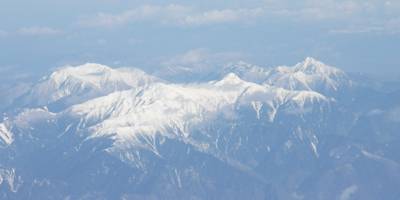 3月初旬の富士・南アルプス上空