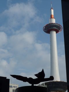 京都駅前を飛ぶアトムの雄姿