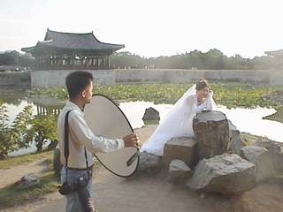 結婚記念写真の撮影風景