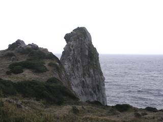 黒崎海岸の突端にたたずむ巨大な"猿岩"