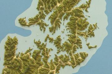 上島と下島を結ぶ、浅茅湾周辺の地質地図