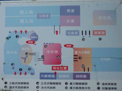 安通温泉内の浴槽配置図 安通温泉内の浴槽配置図