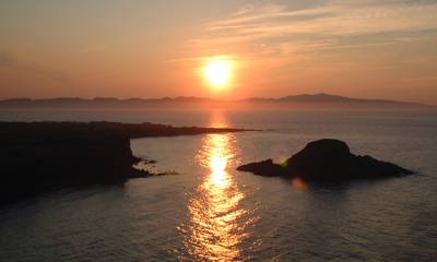 礼文島に沈む太陽